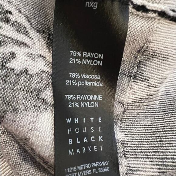 White House Black Market Cardigan Sweater Size S in Black w/Pink White Floral - Picture 7 of 8